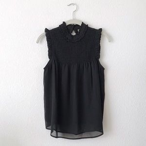 asos high neck shirred blouse